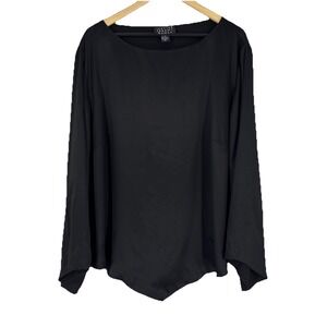 Spenser‎ Jeremy Womens Silk Top Size 3X Black Satin Classic Luxury Cocktail